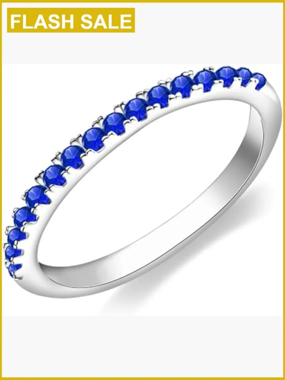 925 Sterling Silver Stackable Birthstone Rings Set CZ Eternity Band Ring for